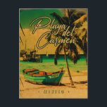 Playa del Carmen Mexico Vintage reizen Palm Beach Briefkaart<br><div class="desc">Playa del Carmen Mexico  Palm Beach Design. maakt een geweldig kerst- of verjaardagscadeau voor fans van Playa del Carmen Beach. Het retro zomerse vibe ontwerp is een perfect cadeau voor reisliefhebbers en tropische bestemmingsfans.</div>