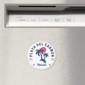 Playa del Carmen Palm Tree Retro 80's Mexicaanse P Magneet (Insitu (Vaatwasser))