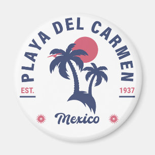 Playa del Carmen Palm Tree Retro 80's Mexicaanse P Magneet