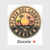 Playa del Carmen Palm Tree Retro 80's Mexicaanse P Sticker (Vel)