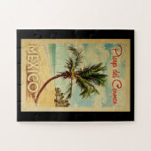 Playa del Carmen Palm Tree Vintage Travel Legpuzzel (Horizontaal)