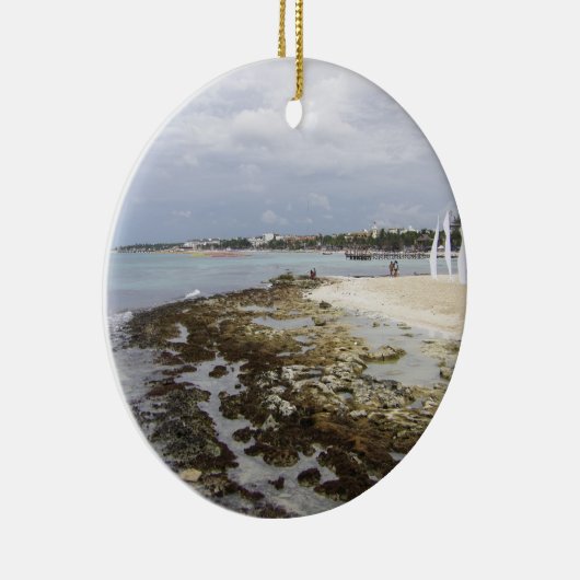 Playa del Carmen, Quintana Roo Mexico Keramisch Ornament (Rechts)