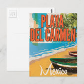 Playa del Carmen vintage reisposter print Briefkaart (Voorkant / Achterkant)