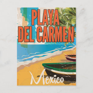 Playa del Carmen vintage reisposter print Briefkaart