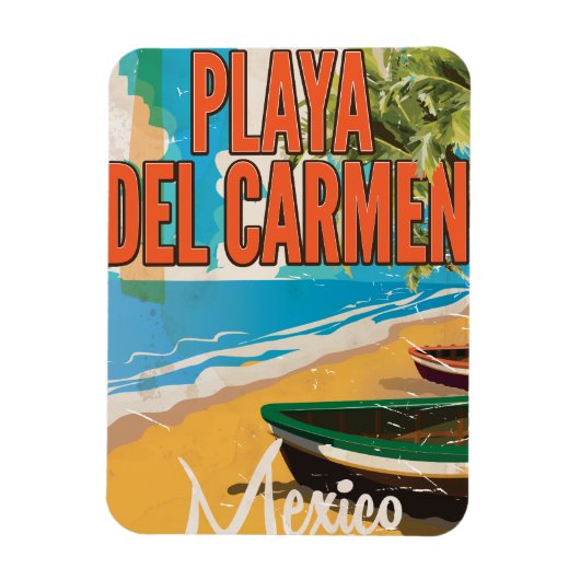 Playa del Carmen vintage reisposter print Magneet (Verticaal)
