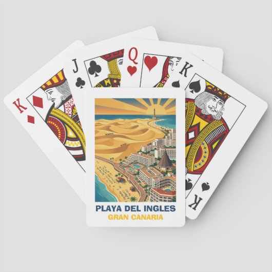 Playa del Ingles Maspalomas Gran Canaria Retro  Pokerkaarten (Achterkant)