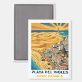 Playa del Ingles Maspalomas Gran Canaria Vintage  Magneet (Voorkant / Achterkant)