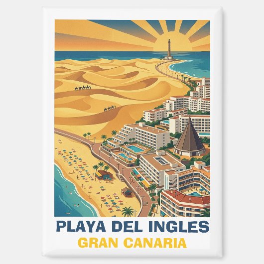 Playa del Ingles Maspalomas Gran Canaria Vintage  Magneet (Voorkant)