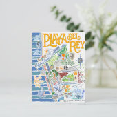 PLAYA DEL REY GEÏLLUSTREERDE KAART (Staand voorkant)