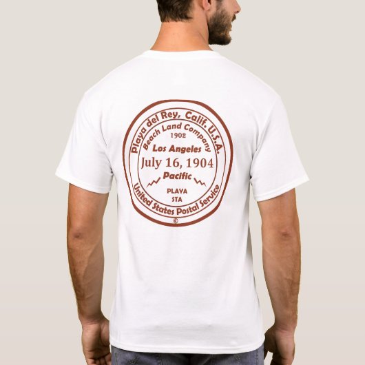 Playa del Rey Post Kantoor Hand Cancelation Stamp T-shirt (Achterkant)