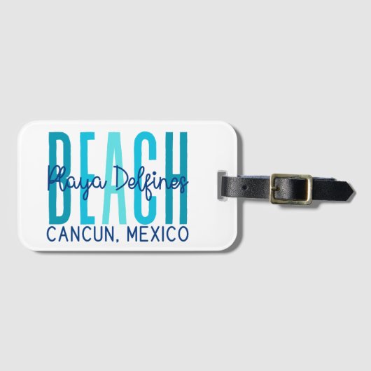 Playa Delfines Cancun Mexico (Oceaan) Bagagelabel (Voorkant (horizontaal))