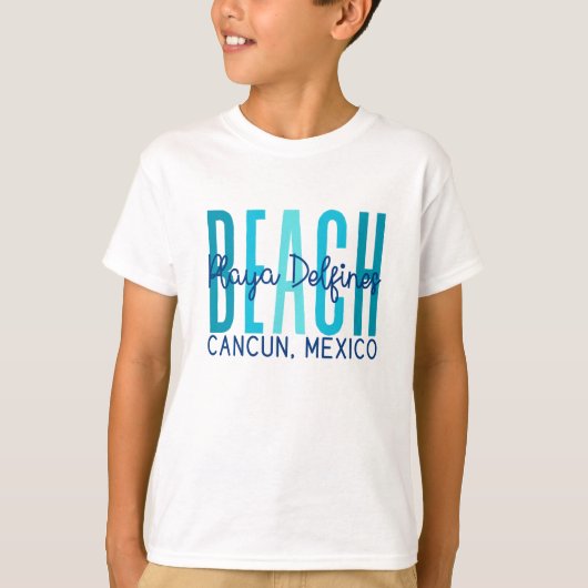 Playa Delfines Cancun Mexico (Oceaan) T-shirt (Voorkant)