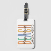 Playa Delfines Cancun Mexico (Zand) Bagagelabel (Voorkant (verticaal))