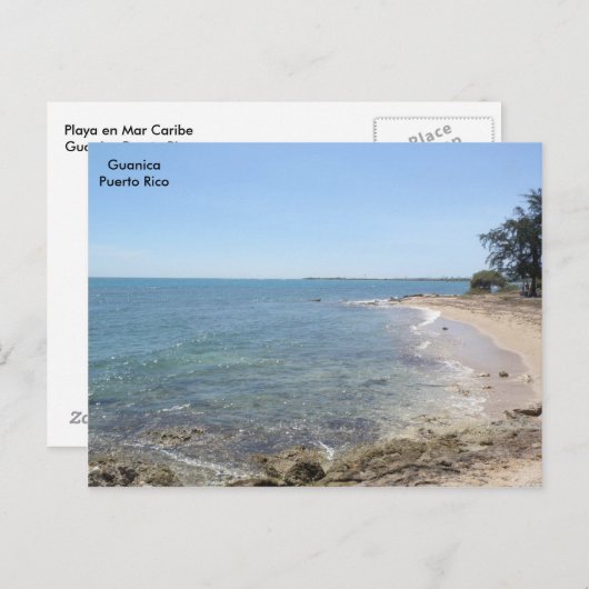Playa en Mar Caribe Guanica Briefkaart (Voorkant / Achterkant)