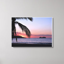 Playa Hermosa Strand Zonsondergang Palmen Canvas Afdruk