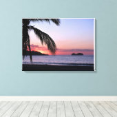 Playa Hermosa Strand Zonsondergang Palmen Canvas Afdruk (Insitu (Houten vloer))