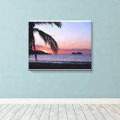 Playa Hermosa Strand Zonsondergang Palmen Canvas Afdruk (Insitu (Houten vloer))