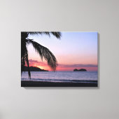 Playa Hermosa Strand Zonsondergang Palmen Canvas Afdruk (Voorkant)