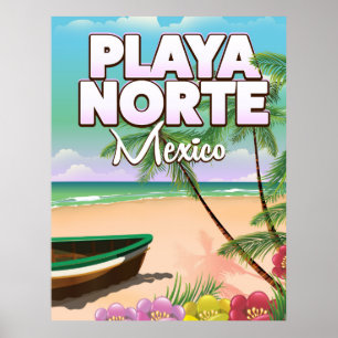 Playa Norte Mexican strand poster
