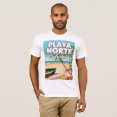 Playa Norte Mexican strand poster T-shirt (Voorkant volledig)