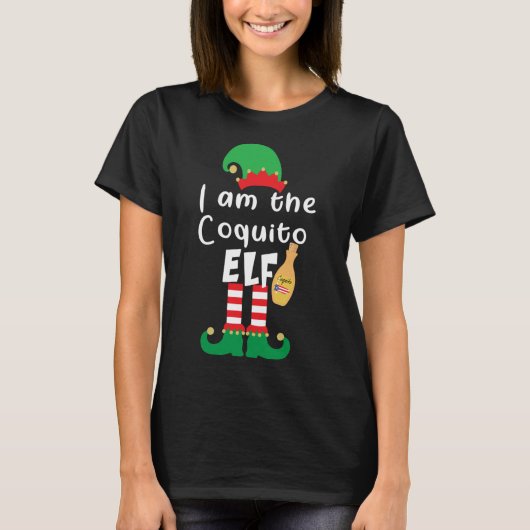 Playa Serena Funny Christmas Coquito ELF Funny Pue T-shirt (Voorkant)