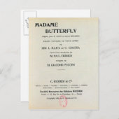 Playbill for Madame Butterfly by Giacomo Briefkaart (Voorkant / Achterkant)
