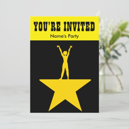 PlayBill Inspired Invitation Kaart (Staand voorkant)