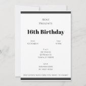 PlayBill Inspired Invitation Kaart (Achterkant)