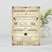 Playbill Storyline Formele bruiloft Nodig 3 uit Kaart (Staand voorkant)