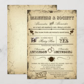 Playbill Storyline Formele bruiloft Nodig 3 uit Kaart (Voorkant / Achterkant)