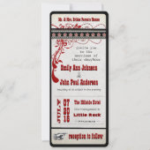 Playbill Ticket Weddenschap Crimson Burgundy Red B Kaart (Voorkant)