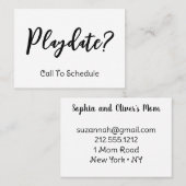 PlayDate Mama Belkaart Contactkaartje (Voorkant / Achterkant)