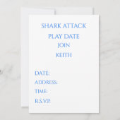 PLAYDATUM INVITATIE "SHARK ATTACK" KAART (Achterkant)