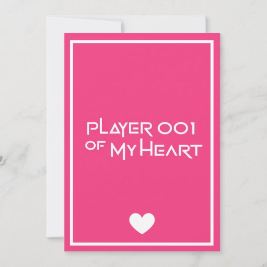 "Player 001 of my heart" love card Feestdagenkaart (Voorkant)