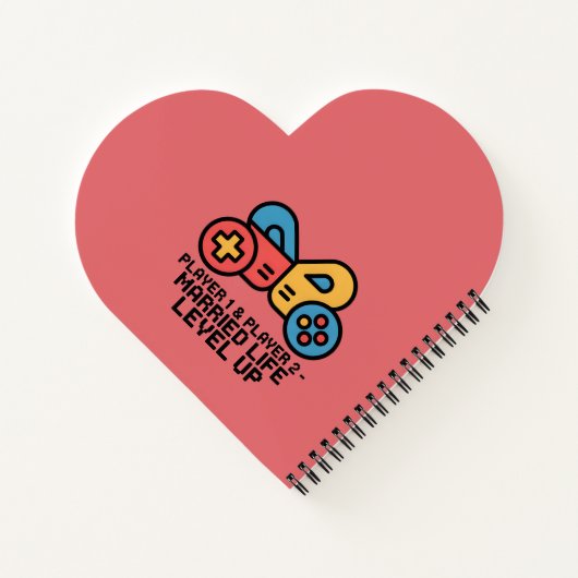 Player 1 & 2 Married Gamer Notitieboek (Achterkant)
