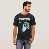 Player 1 Gamer Matching Brothers Friends T-shirt (Voorkant volledig)