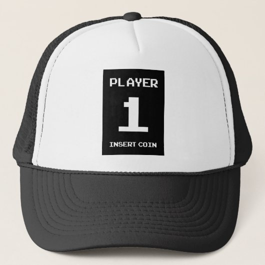 Player 1-gamerontwerp trucker pet (Voorkant)