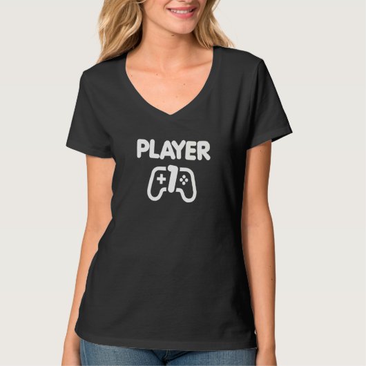 Player 1 Matching Player 1 Player 2 voor videospel T-shirt (Voorkant)