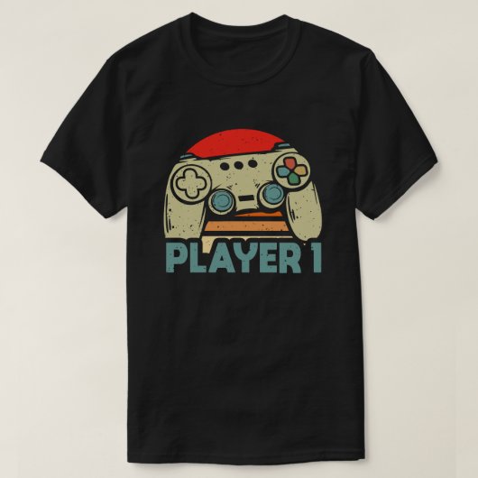 Player 1 Player 2 Matching Gamer Couple T-shirt (Design voorkant)