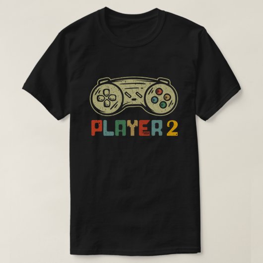 Player 1 Player 2 Matching Gamer Couple T-shirt (Design voorkant)