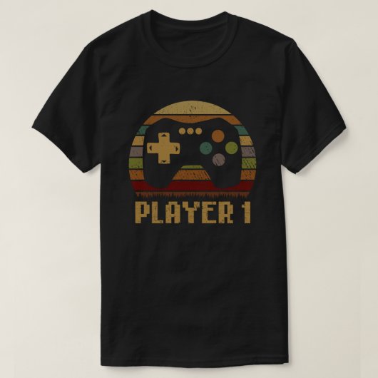 Player 1 Player 2 Matching Gamer Couple T-shirt (Design voorkant)