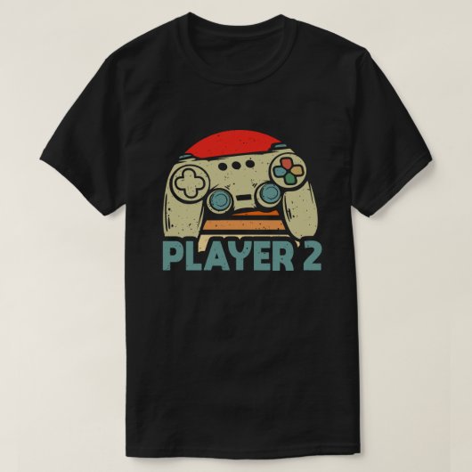 Player 1 Player 2 Matching Gamer Couple T-shirt (Design voorkant)