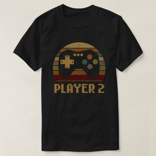 Player 1 Player 2 Matching Gamer Couple T-shirt (Design voorkant)