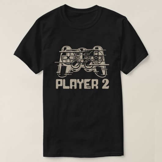 Player 1 Player 2 Matching Gamer Couple T-shirt (Design voorkant)