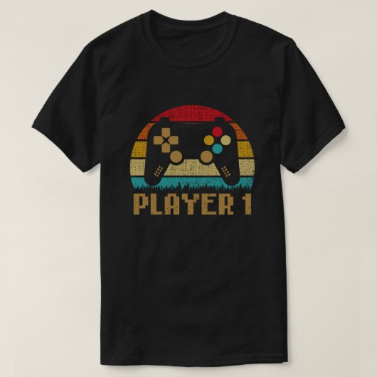 Player 1 Player 2 Matching Gamer Couple T-shirt (Design voorkant)