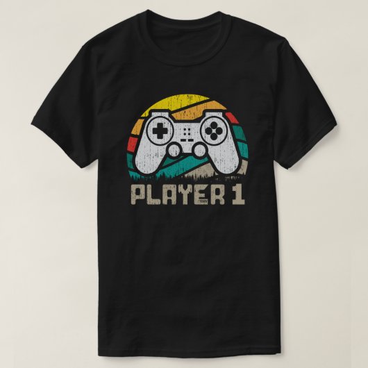 Player 1 Player 2 Matching Gamer Couple T-shirt (Design voorkant)