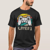 Player 1 Player 2 Matching Gamer Couple T-shirt (Voorkant)