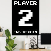 Player 2-gamerontwerp poster (Thuiskantoor)