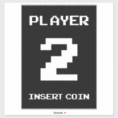 Player 2-gamerontwerp sticker (Vel)