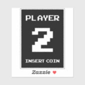Player 2-gamerontwerp sticker (Vel)